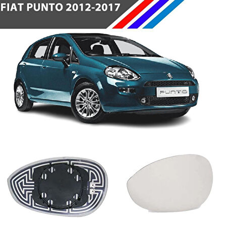 Otozet - Fiat Punto Sol Dış Ayna Camı Sürücü Tarafı Isıtmalı 2012-2017 71740497