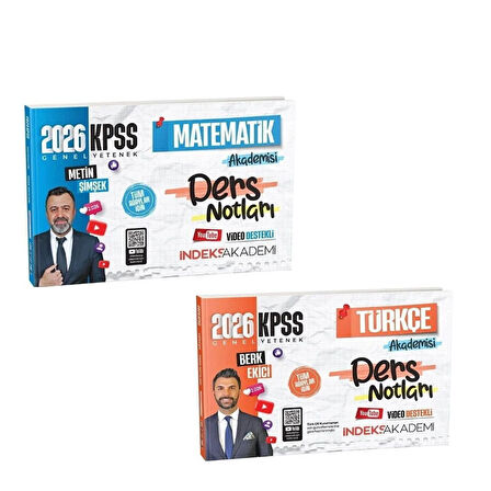 İndeks Akademi 2026 KPSS Türkçe ve Matematik Video Ders Notları Seti 2 Kitap