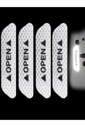 Araç Kapı Ikaz Sticker Open Reflektörlü Araba Oto Sticker Yapıştıma 4 Adet