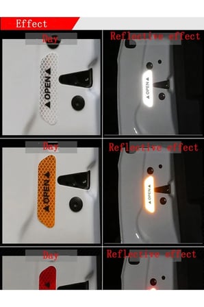 Araç Kapı Ikaz Sticker Open Reflektörlü Araba Oto Sticker Yapıştıma 4 Adet