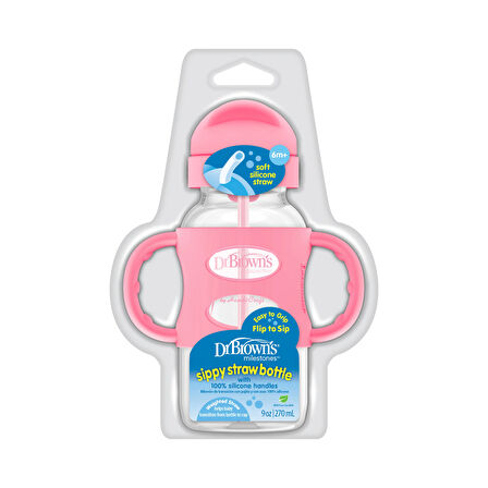 Dr.Brown's Milestones Sippy Pipetli Alıştırma Bardağı 270ml Pembe