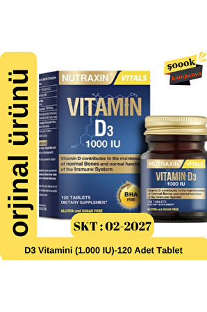 D3 Vitamini (1.000 IU)-120 Adet Tablet