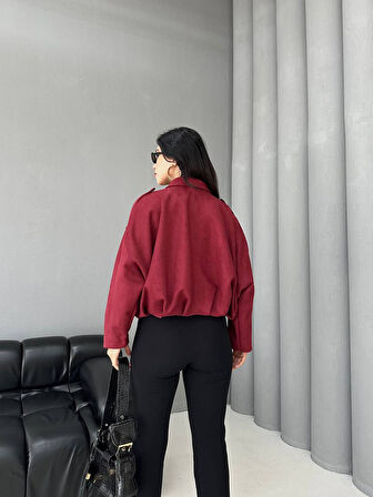 Süet Apoletli Bomber Ceket