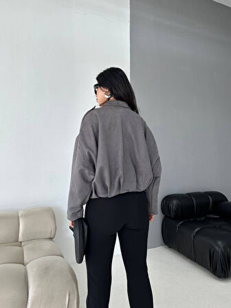 Süet Apoletli Bomber Ceket