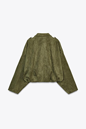 Süet Apoletli Bomber Ceket