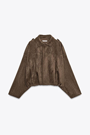 Süet Apoletli Bomber Ceket