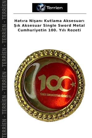 Hatıra Nişanı Kutlama Aksesuarı Şık Aksesuar Single Sword Metal Cumhuriyetin 100. Yılı Rozeti