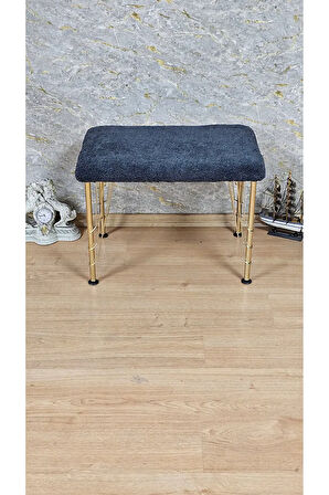 Tedy Kumaşlı 60 cm x 38 cm Gold Telli Ayak Oturak