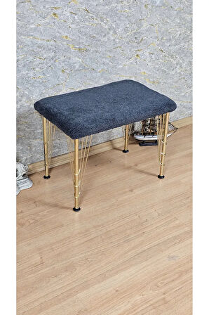 Tedy Kumaşlı 60 cm x 38 cm Gold Telli Ayak Oturak
