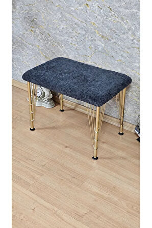 Tedy Kumaşlı 60 cm x 38 cm Gold Telli Ayak Oturak