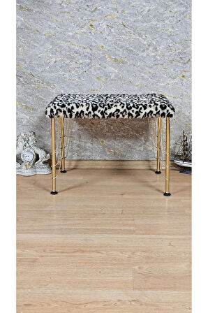 Tedy Kumaşlı 60 cm x 38 cm Gold Telli Ayak Oturak