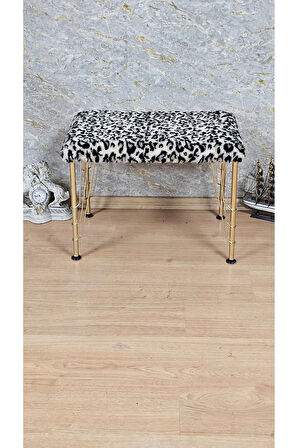 Tedy Kumaşlı 60 cm x 38 cm Gold Telli Ayak Oturak