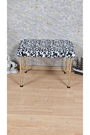 Tedy Kumaşlı 60 cm x 38 cm Gold Telli Ayak Oturak