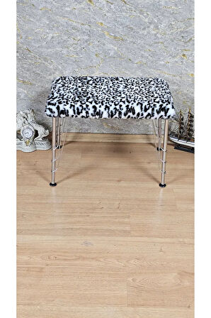 Tedy Kumaşlı 60 cm x 38 cm Krom Telli Ayak Oturak