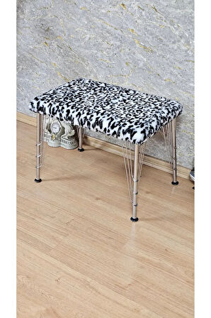 Tedy Kumaşlı 60 cm x 38 cm Krom Telli Ayak Oturak