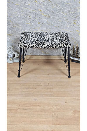 Tedy Kumaşlı 60 cm x 38 cm Siyah Telli Ayak Oturak
