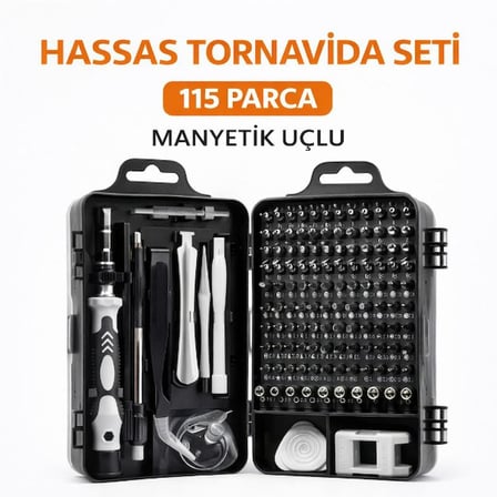 Özel Üretim Erkek Hediye Kolay Kullanım Pratik Alet 115 Parça Manyetik Uçlu Hassas Tornavida Seti