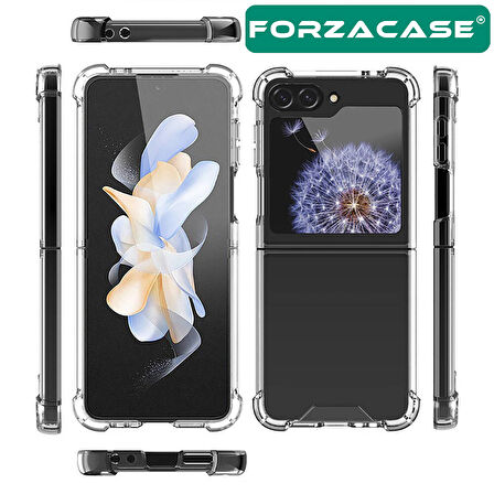 Forzacase Samsung Galaxy Z Flip6 ile uyumlu Crystal Serisi Anti Shock Sert Silikon Kılıf