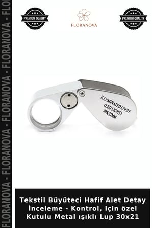 Tekstil Büyüteci Hafif Alet Detay İnceleme - Kontrol, Için özel Kutulu Metal ışıklı Lup 30x21