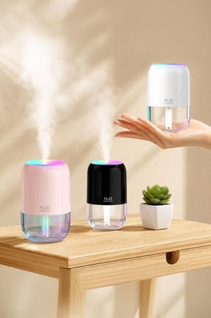 Koku Yayıcı Esanslı Cihaz Ferahlatıcı Hava Nemlendirici Buhar Makinesi H6 Pembe 200ml
