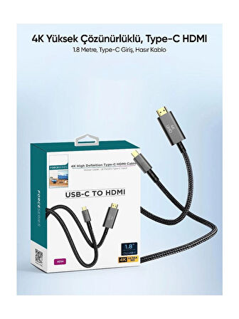 Zuidid Type-C To 4K HDMI Görüntü Aktarım Kablosu 1.8 mt Gold