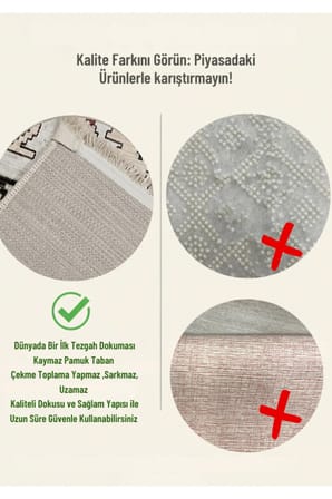 Dijital Baskı Pamuk Dokuma Kaymaz Taban Salon Halısı – Antre, Koridor ve Oda İçin