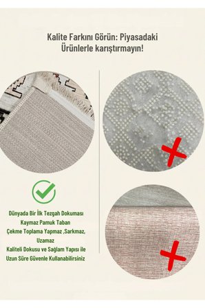 Dijital Baskı Pamuk Dokuma Kaymaz Taban Salon Halısı – Antre, Koridor ve Oda İçin