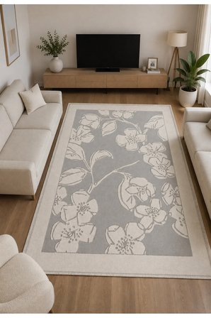 Dijital Baskı Pamuk Dokuma Kaymaz Taban Salon Halısı – Antre, Koridor ve Oda İçin