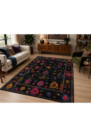Dijital Baskı Pamuk Dokuma Kaymaz Taban Salon Halısı – Antre, Koridor ve Oda İçin
