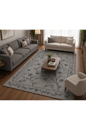 Dijital Baskı Pamuk Dokuma Kaymaz Taban Salon Halısı – Antre, Koridor ve Oda İçin