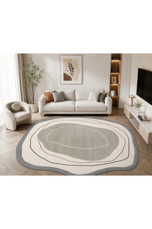 Oval-Dijital Baskı Pamuk Dokuma Kaymaz Taban Salon Halısı – Antre, Koridor ve Oda İçin