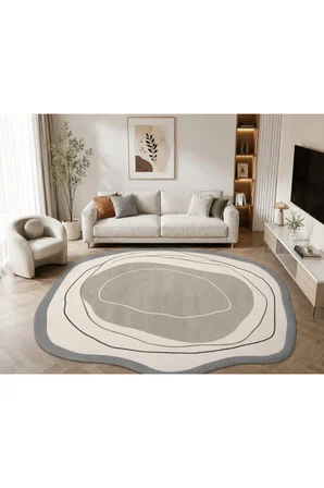 Oval-Dijital Baskı Pamuk Dokuma Kaymaz Taban Salon Halısı – Antre, Koridor ve Oda İçin