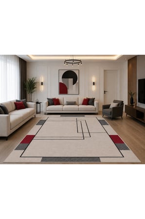 Dijital Baskı Pamuk Dokuma Kaymaz Taban Salon Halısı – Antre, Koridor ve Oda İçin