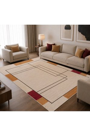 Dijital Baskı Pamuk Dokuma Kaymaz Taban Salon Halısı – Antre, Koridor ve Oda İçin