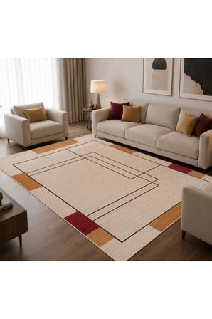Dijital Baskı Pamuk Dokuma Kaymaz Taban Salon Halısı – Antre, Koridor ve Oda İçin