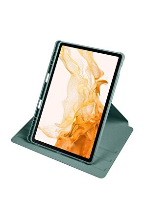 Samsung Galaxy Tab S7 Plus Kılıf Termik Dönerli Standlı Arkası Buzlu Kapak
