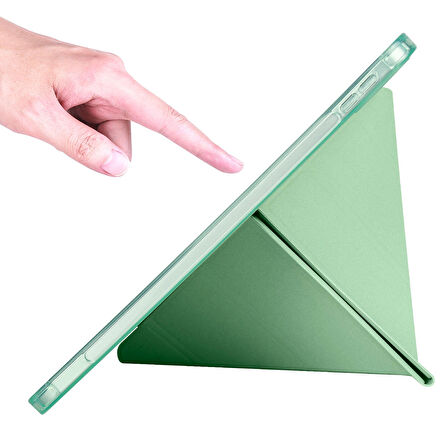 Samsung Galaxy Tab S7 FE T737 Kılıf Trifolding Standlı Kalemlikli Kapak RD1
