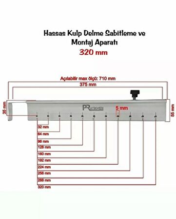 Hassas Kulp Delme Sabitleme ve Montaj Aparatı 320mm