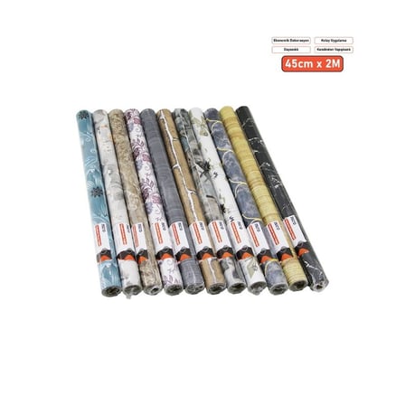 Özel Seri Ev Yenileme Yapışkanlı Kağıt Stil Sahibi Desenli Folyo Duvar Kağıdı - 2 m x 45 cm