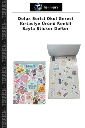 Delux Serisi Okul Gereci Kırtasiye Ürünü Renkli Sayfa Sticker Defter
