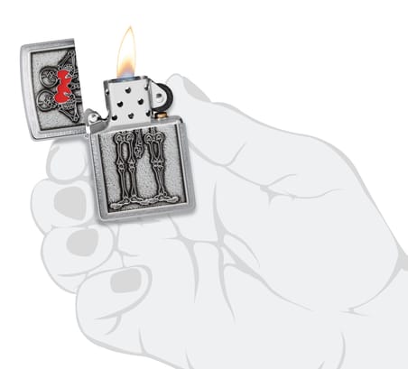 Zippo Unisex Adult Love Lighters, Couple Love Emblem Bruahed Chrome