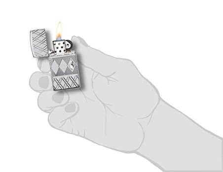 Zippo Diamond Pattern Dizayn Armor® Kasa Slim Çakmak