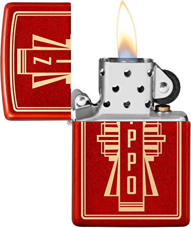 Zippo Metallic Red Logo Dizayn Çakmak