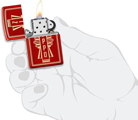 Zippo Metallic Red Logo Dizayn Çakmak