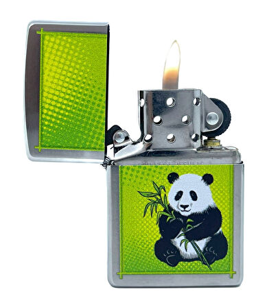 Zippo Panda Bear Sitting With Bamboo Dizayn Çakmak
