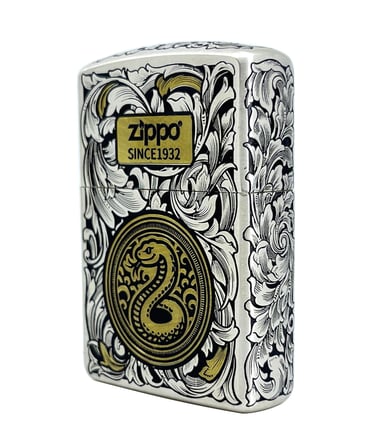 zippo deep carve snake floral dizayn armor case özel seri çakmak