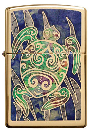 Zippo Fusion Turtle - Kaplumbağa High Polish Brass Dizayn Çakmak