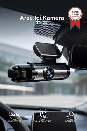 Premium Araç İçi Kamera 1080P TA09 Siyah Oto Aksesuar Kabin Cihazı Taşıt Donanımı