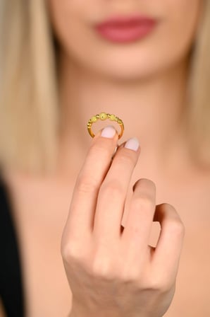 Auretta Dorika Toplu 14 Ayar Altın Yüzük