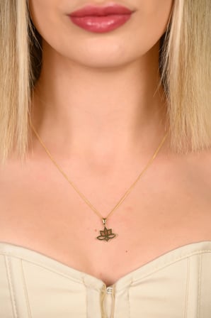 Lotus 14 Ayar Altın Kolye
